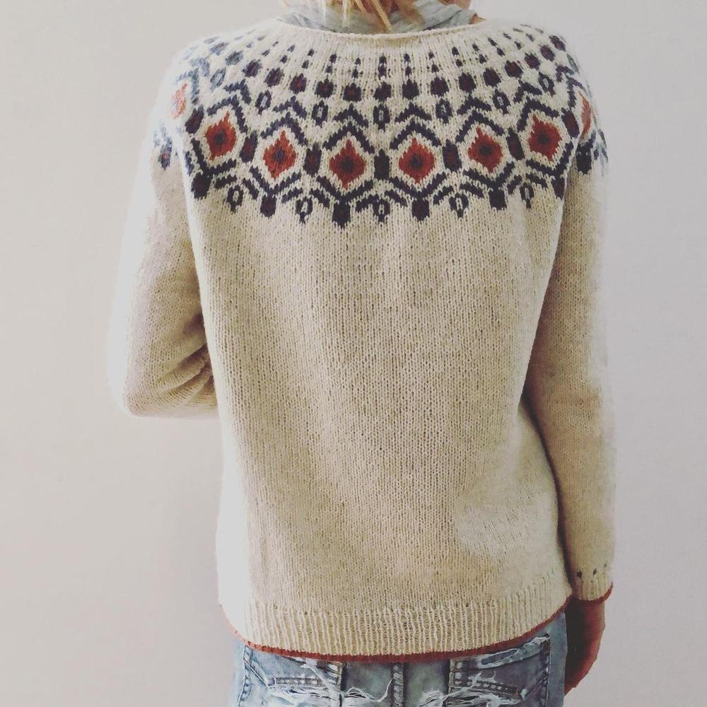 Women's Winter Sweater with Geometric Pattern