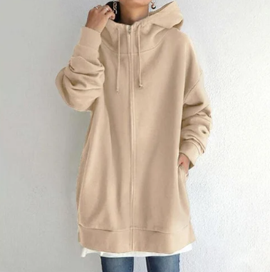 Women's Zip Hoodie for Autumn/Winter