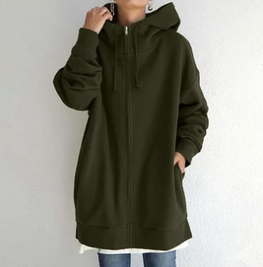 Women's Zip Hoodie for Autumn/Winter