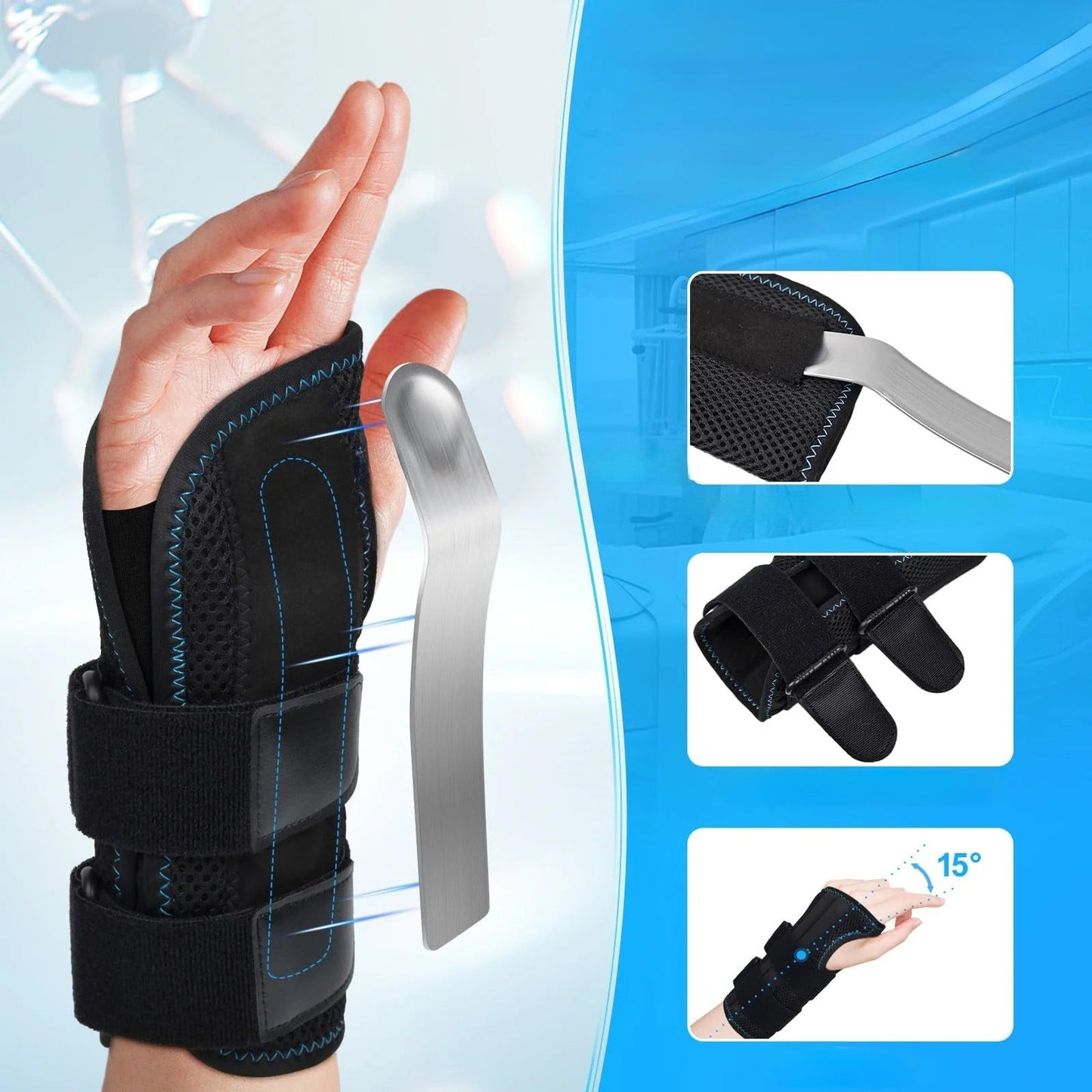 Wrist Support with Splint – Stabilizes and Relieves Pain